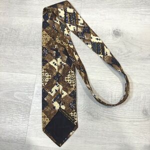 Lorenzo 1964 Silk Brown and Blue Patterned Tie - Made in Italy